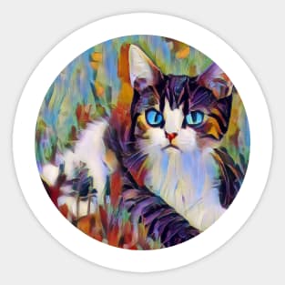 Bright-Eyed floppy cat Sticker